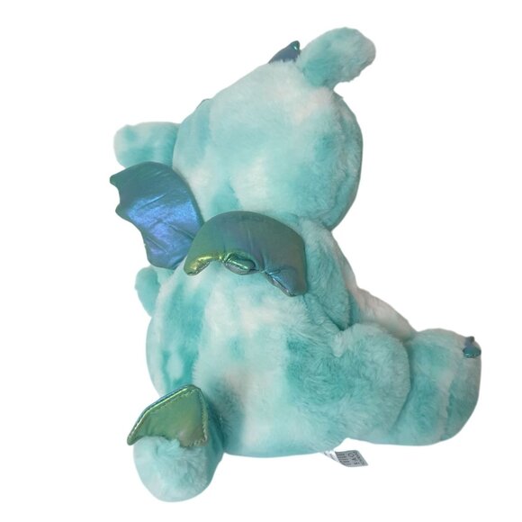 FAO Schwarz Stuffed Dragon 15" Light-Up Sounds Turquoise Green Wings Horns Plush - Picture 3 of 10